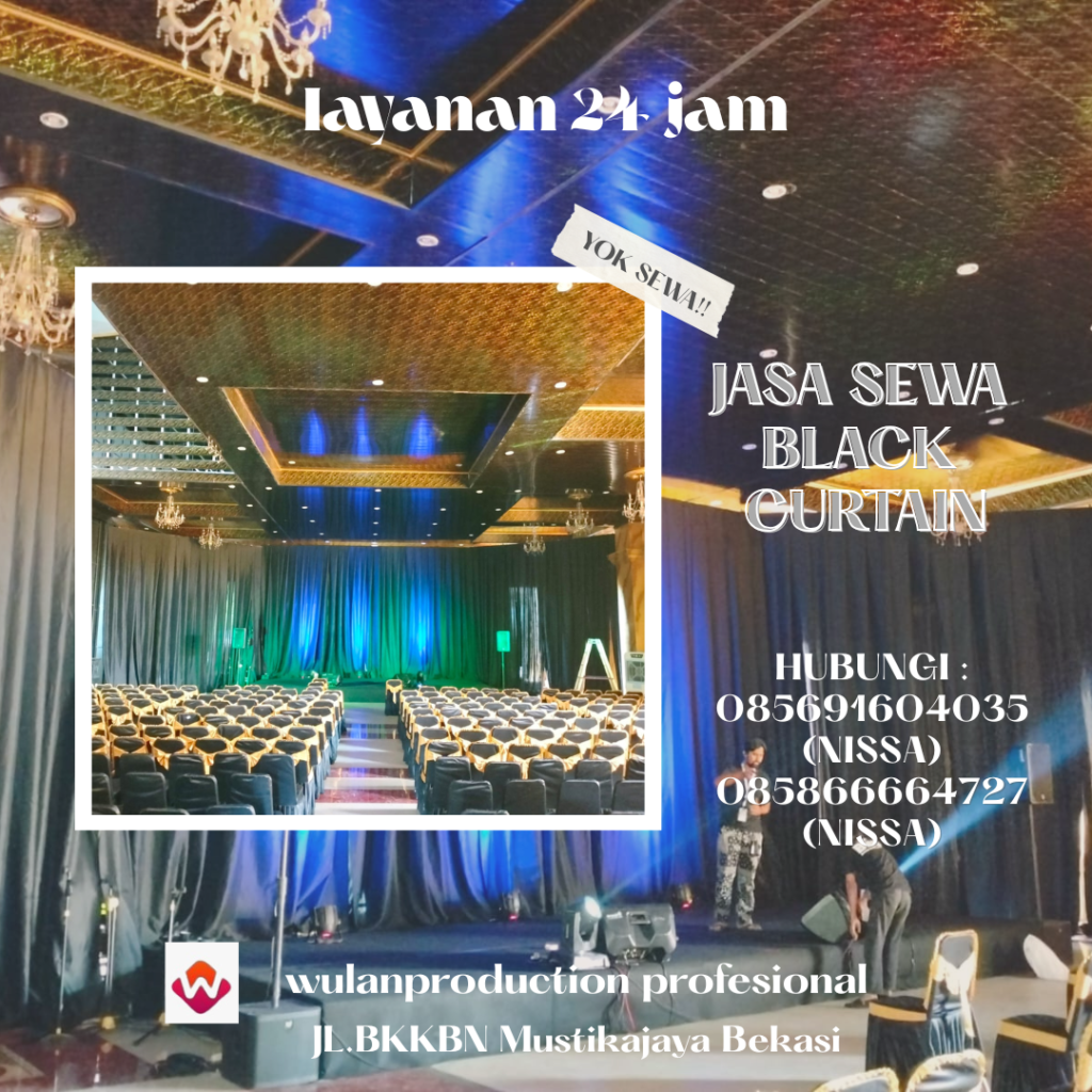 Rental Black Curtain Bahan Lotto Tebal Bogor