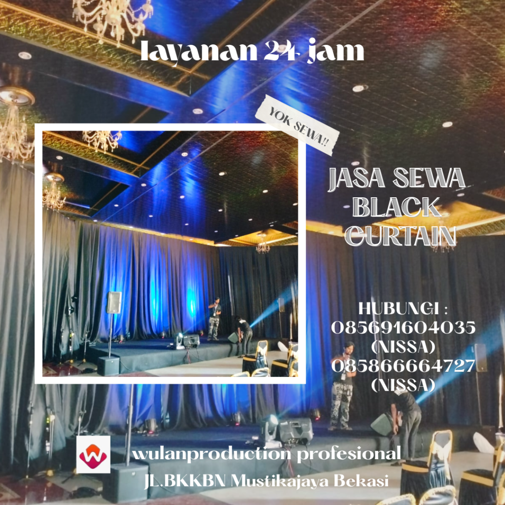 Rental Black Curtain Bahan Lotto Tebal Bogor