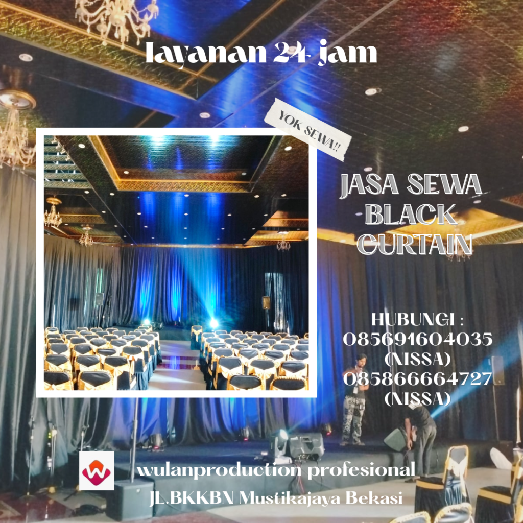 Rental Black Curtain Bahan Lotto Tebal Bogor
