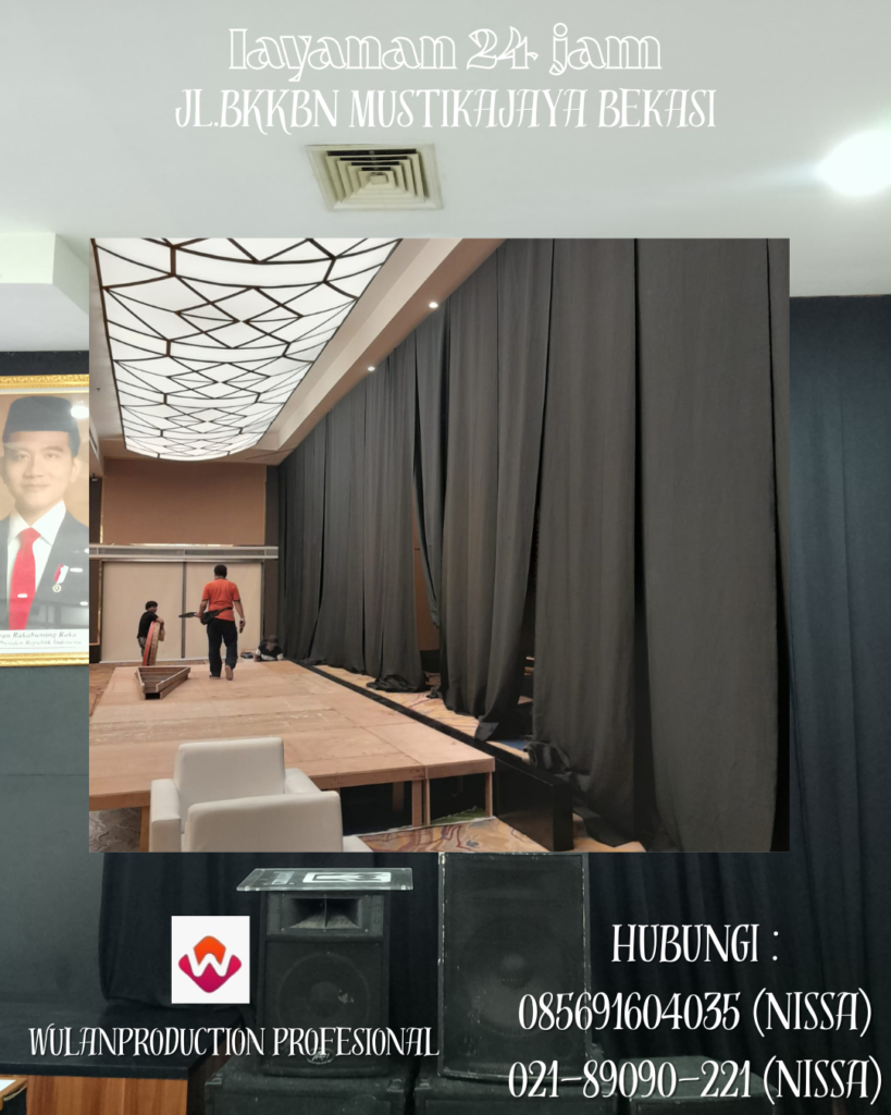 Rental Tirai Hitam Penutup Dinding Dan Penyekat Ruang Jakarta