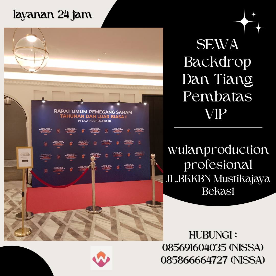 Sewa Backdrop Dan Tiang Pembatas VIP Tali Bludru Merah Jakarta