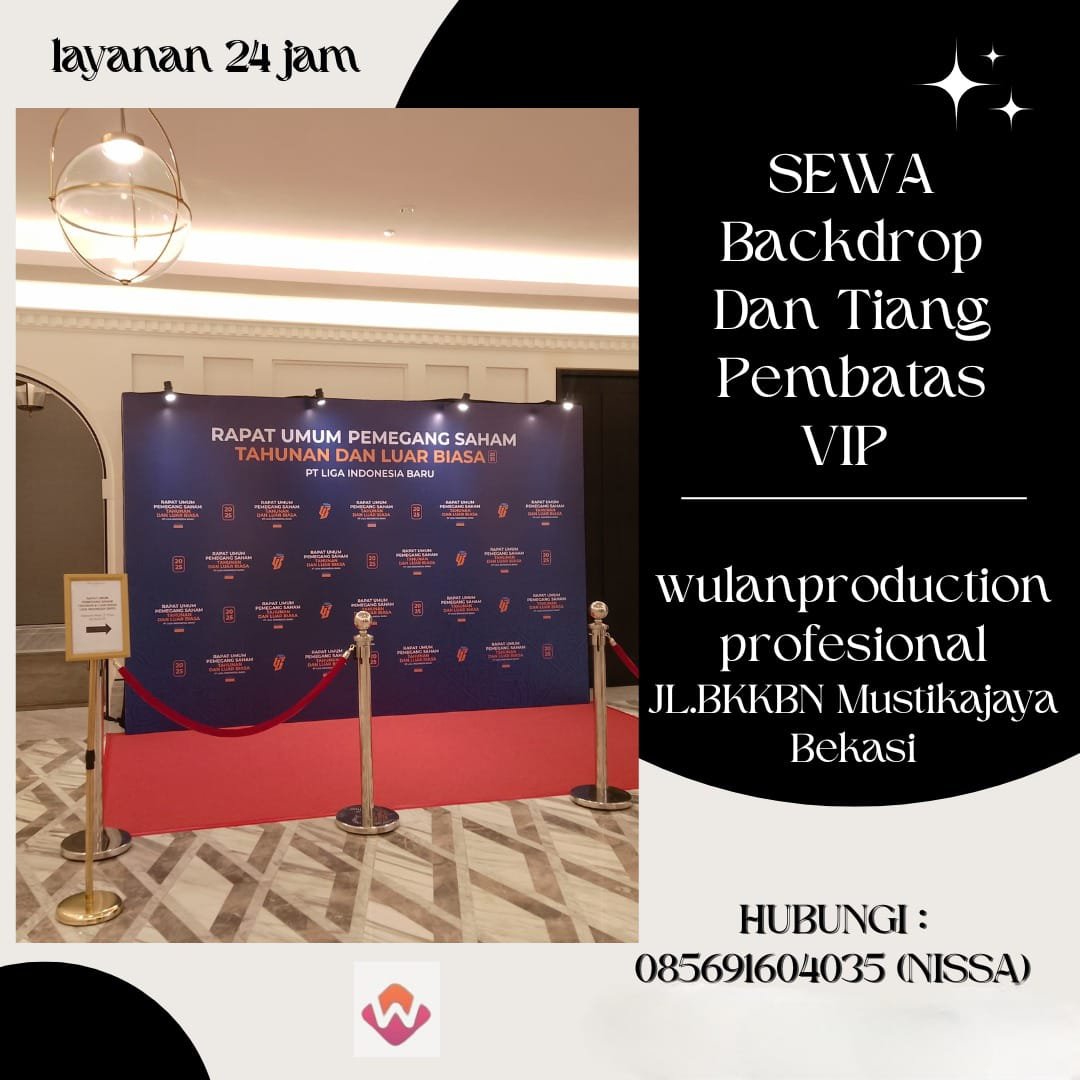 Sewa Backdrop Dan Tiang Pembatas VIP Tali Bludru Merah Jakarta