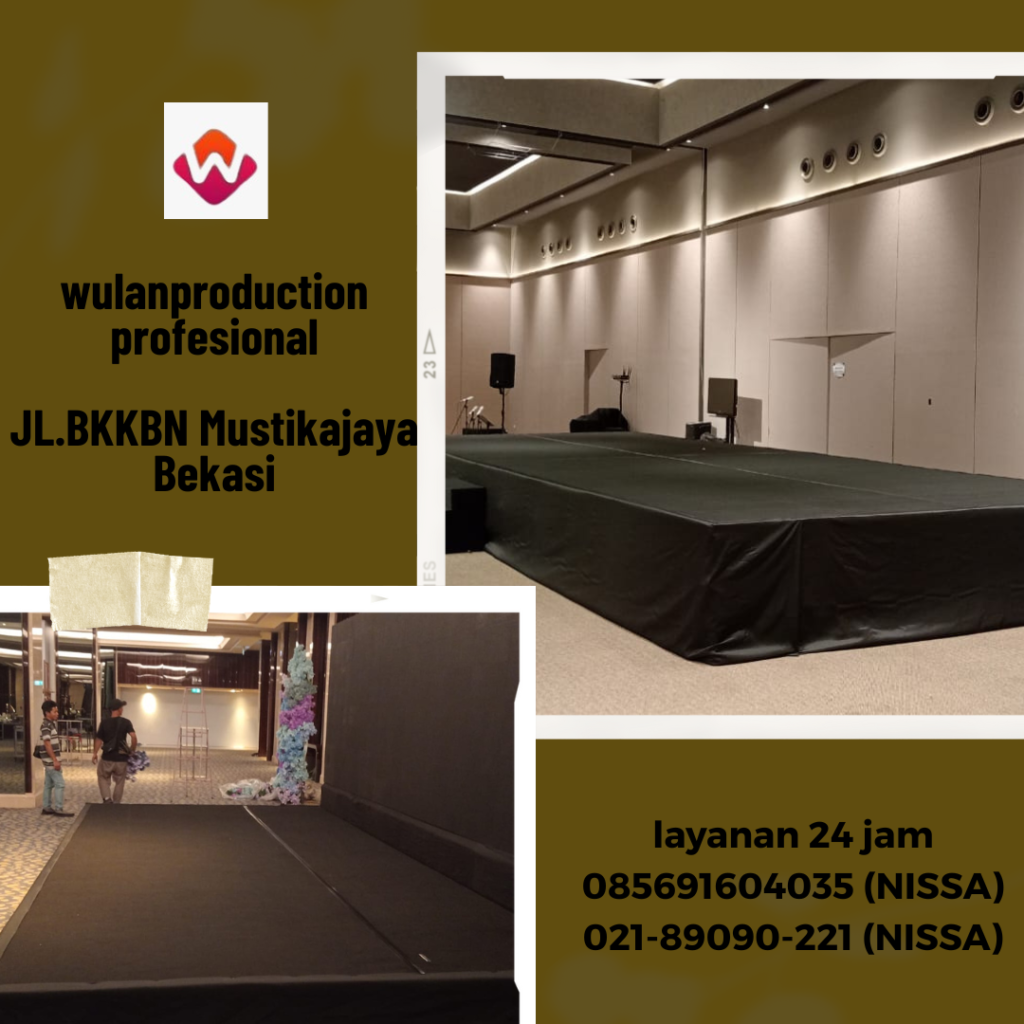 Rental Panggung VIP Outdoor Cover Karpet Dan Rumbai Hitam Jakarta