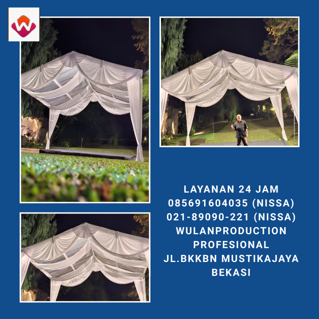 Rental Tenda Transparan Dengan Dekorasi Putih Mewah Di Bogor