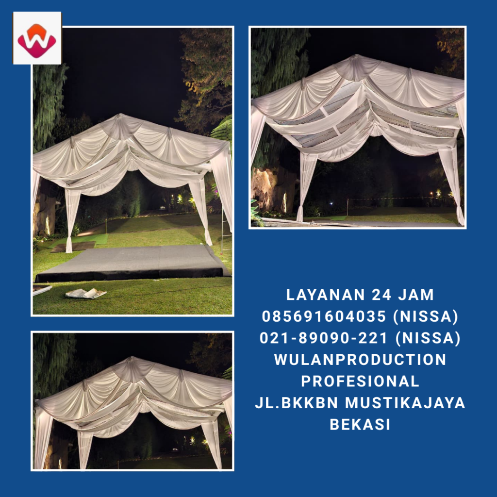 Rental Tenda Transparan Dengan Dekorasi Putih Mewah Di Bogor