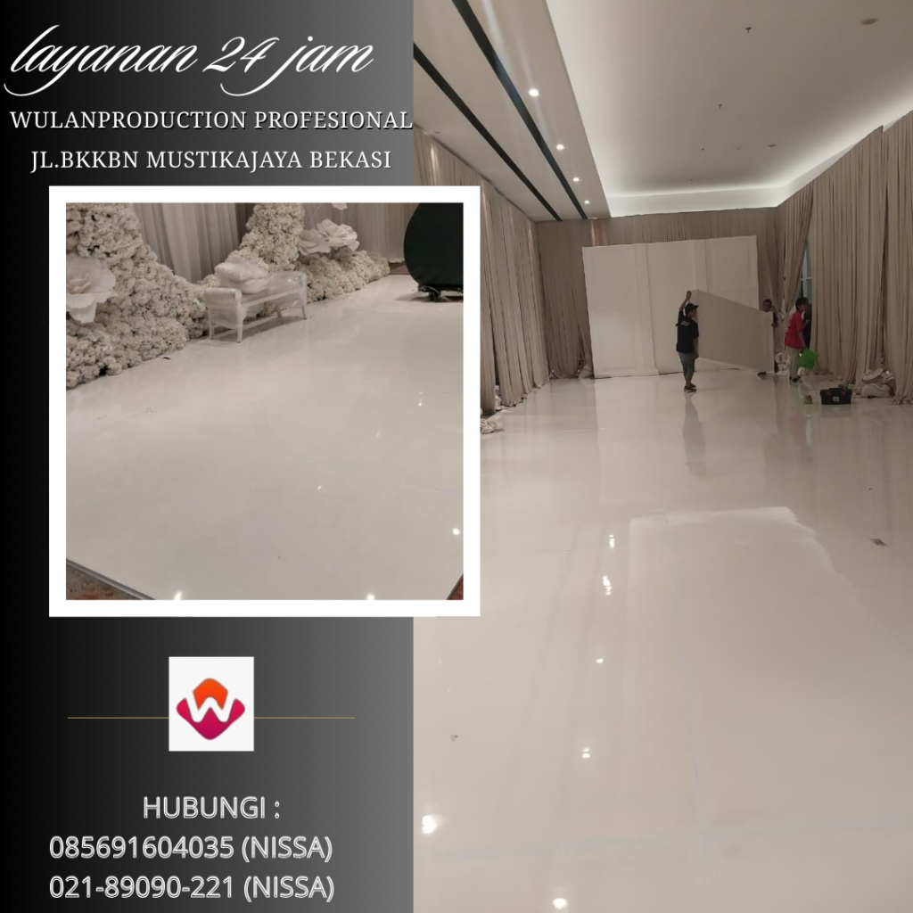 Sewa Flooring Melaminto Putih Untuk Wedding & Event Jakarta