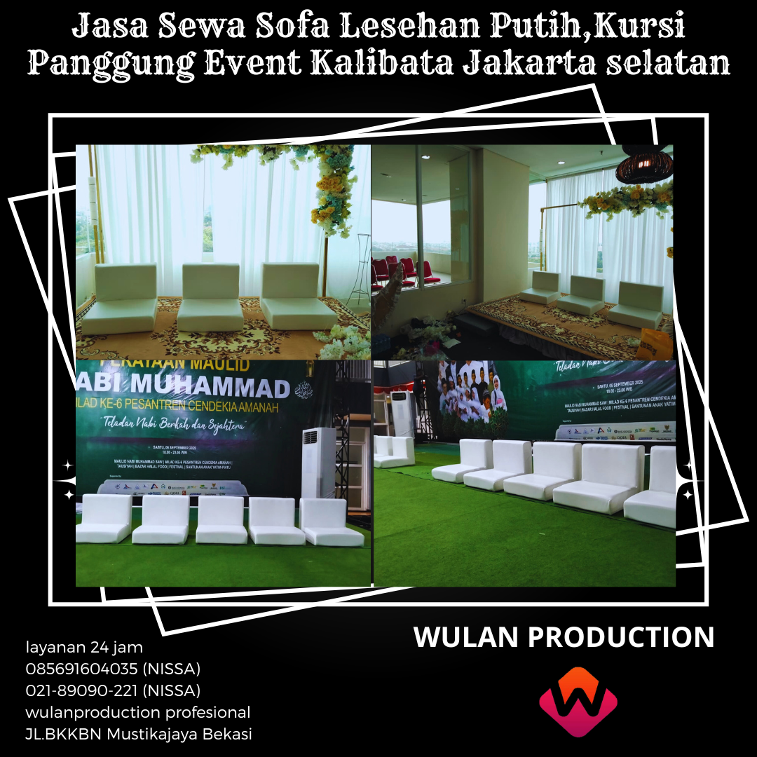 Jasa Sewa Sofa Lesehan Putih,Kursi Panggung Event Kalibata Jakarta Selatan