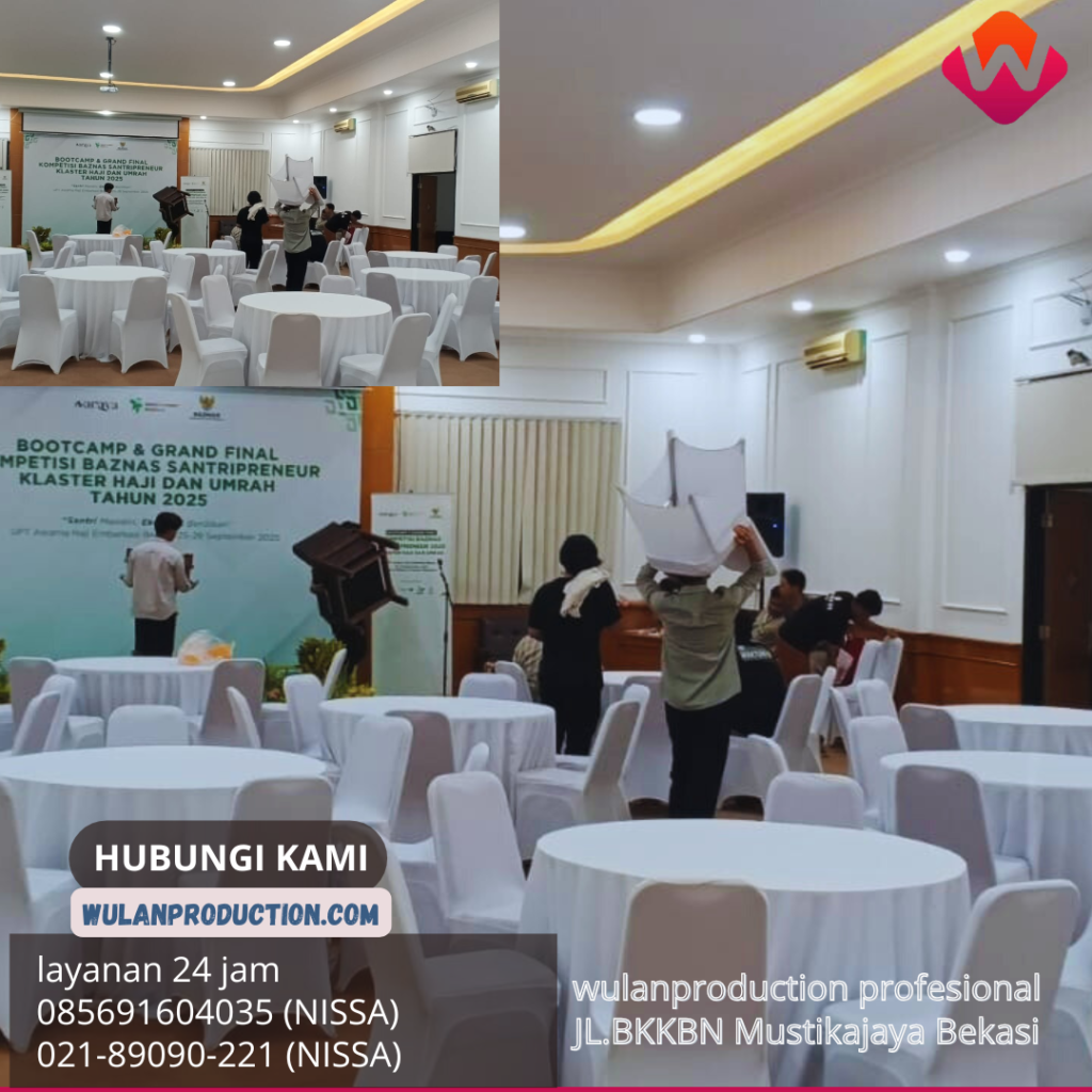 Rental Kursi,Meja Taplak Tebar Event UPT Asrama Haji Bekasi