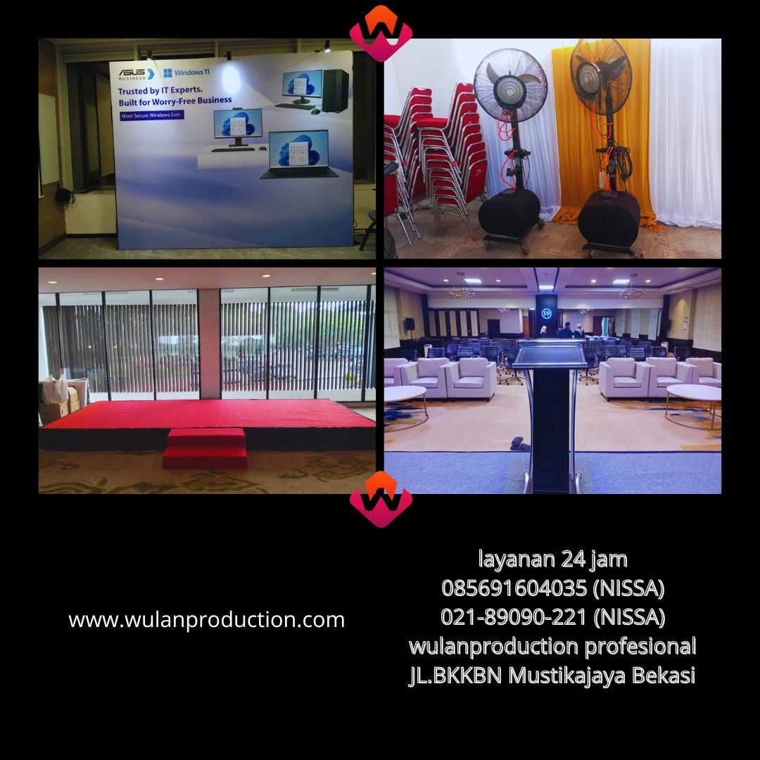 Rental Misty Fan,Backdrop,Panggung Dan Podium Cibitung