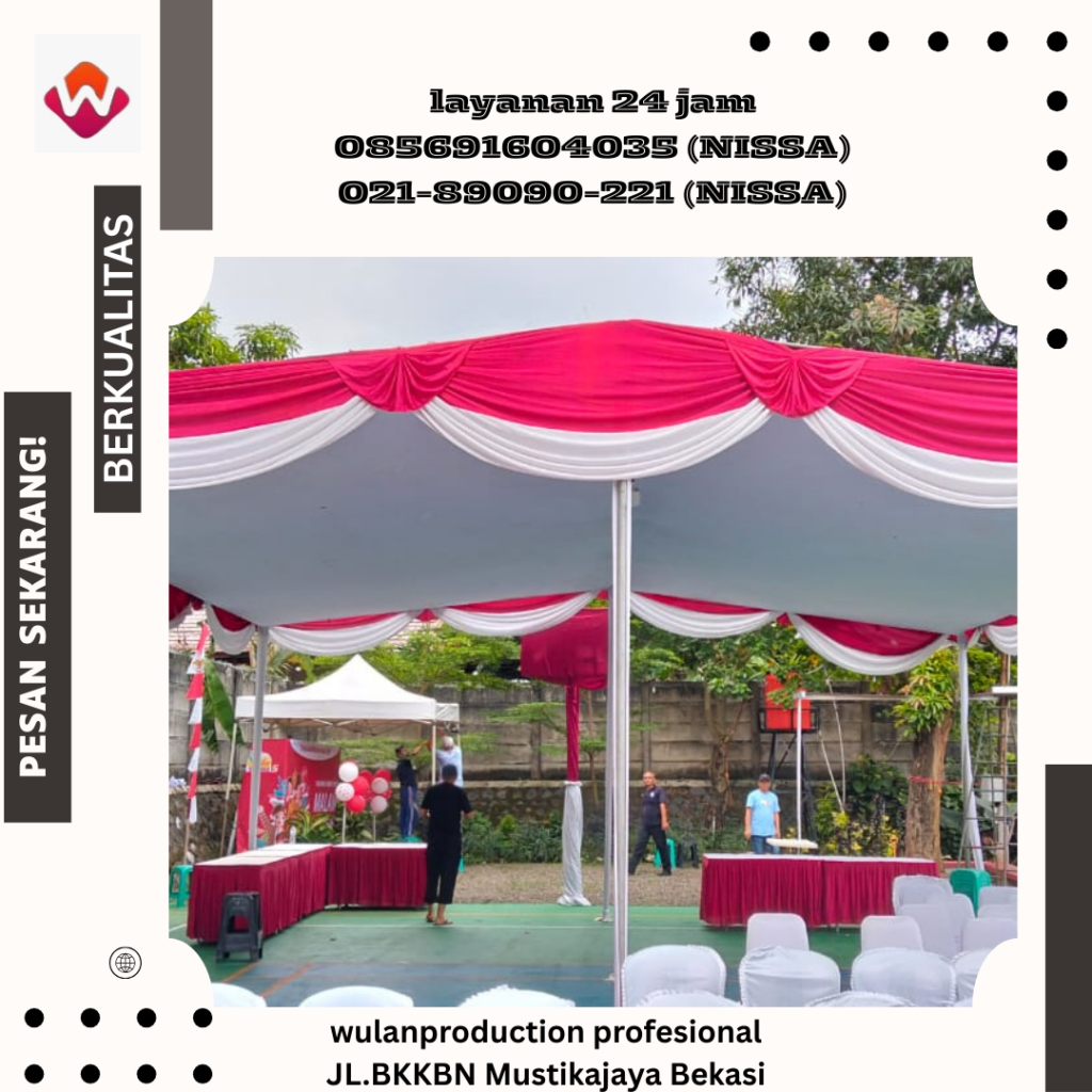 Rental Tenda Plafon Putih Poni Merah Putih Karawang