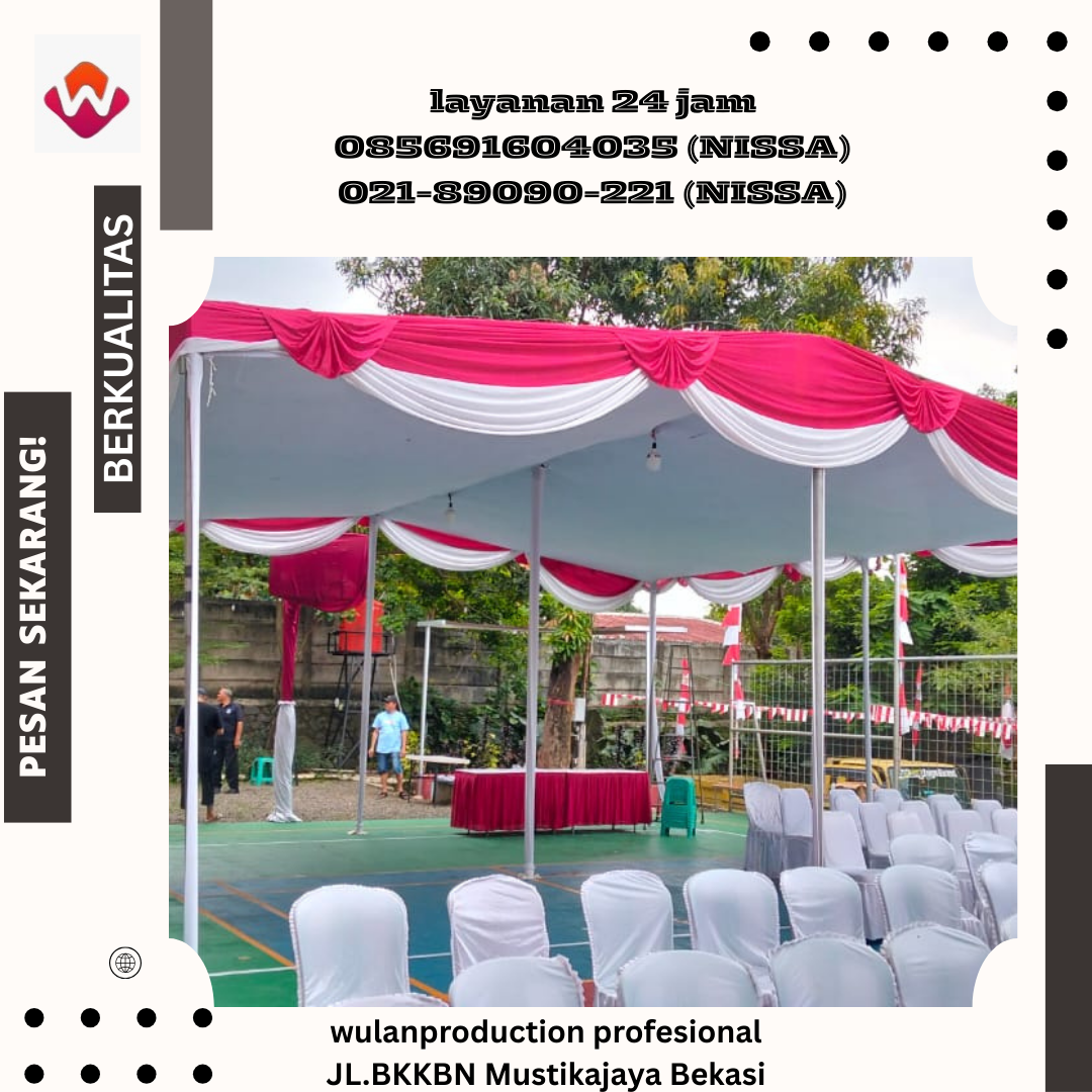 Rental Tenda Plafon Putih Poni Merah Putih Karawang