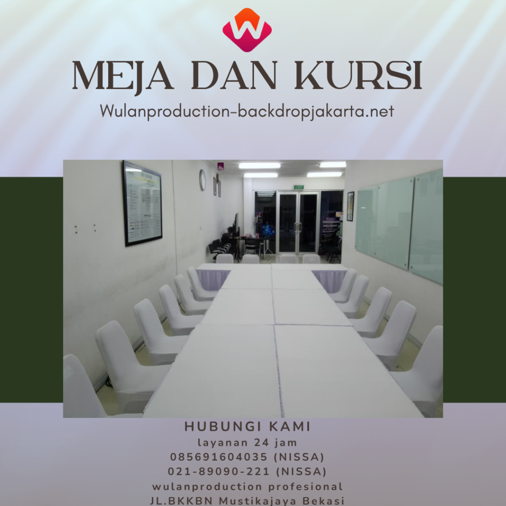 Sewa Meja Dan Kursi Cover Putih Rumbai Depok