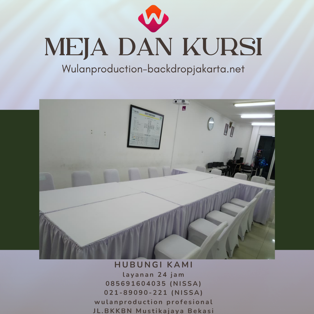 Sewa Meja Dan Kursi Cover Putih Rumbai Depok