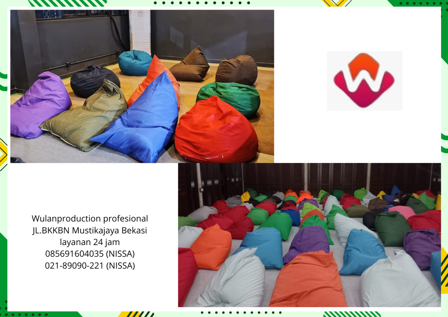 Pusat Sewa Bean Bag Warna-warni Model Segitiga Area Jakarta