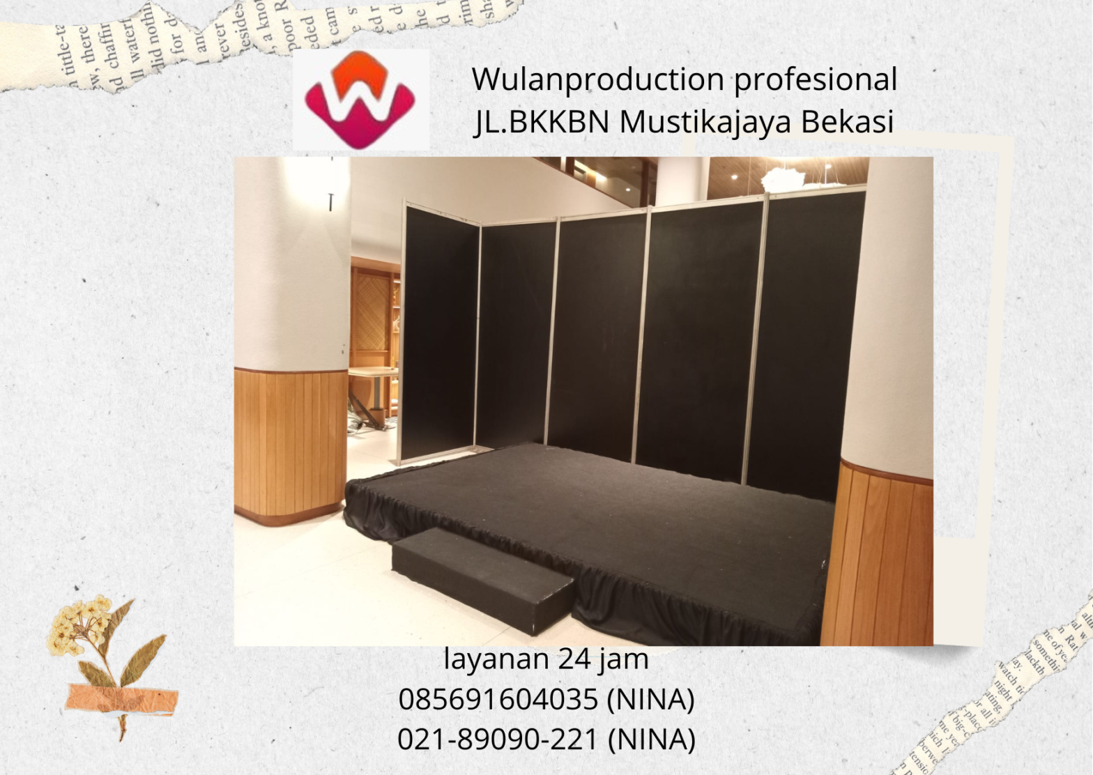 Sewa Partisi Sekat Dan Panggung Karpet Hitam Bekasi