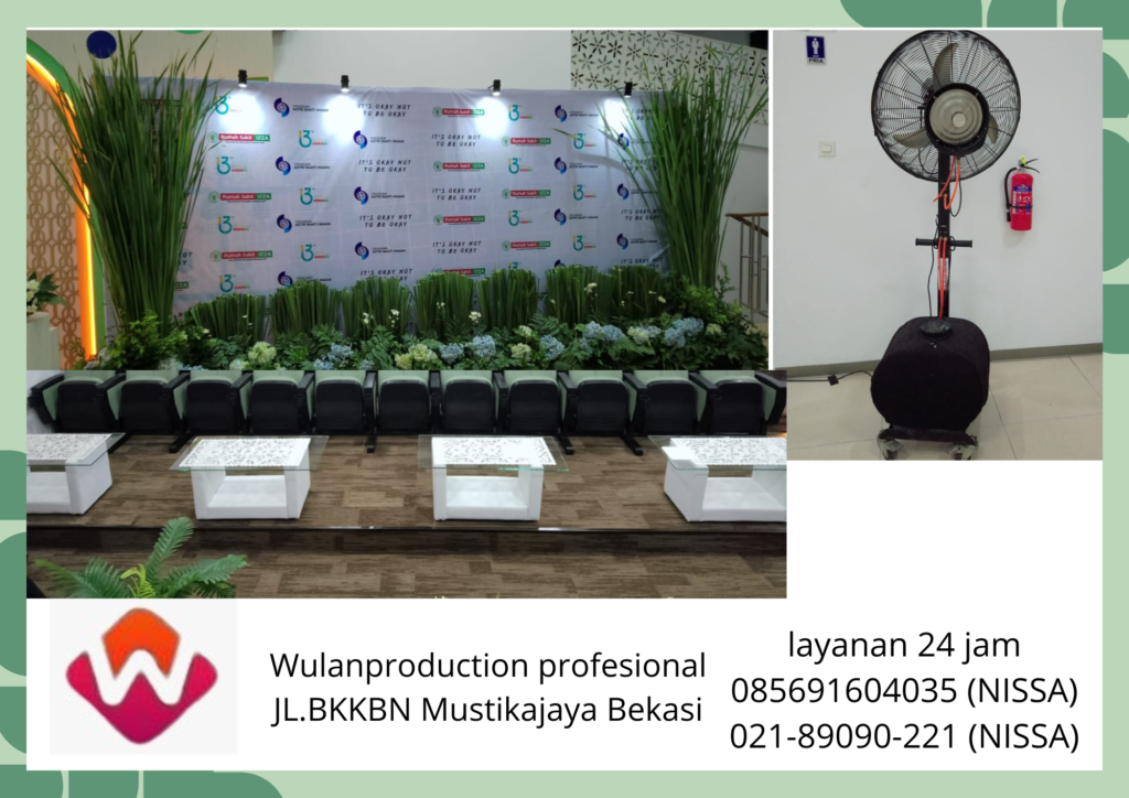 Jasa Rental Backdrop Misty Fan Meja Kotak IBM Area Tangerang 