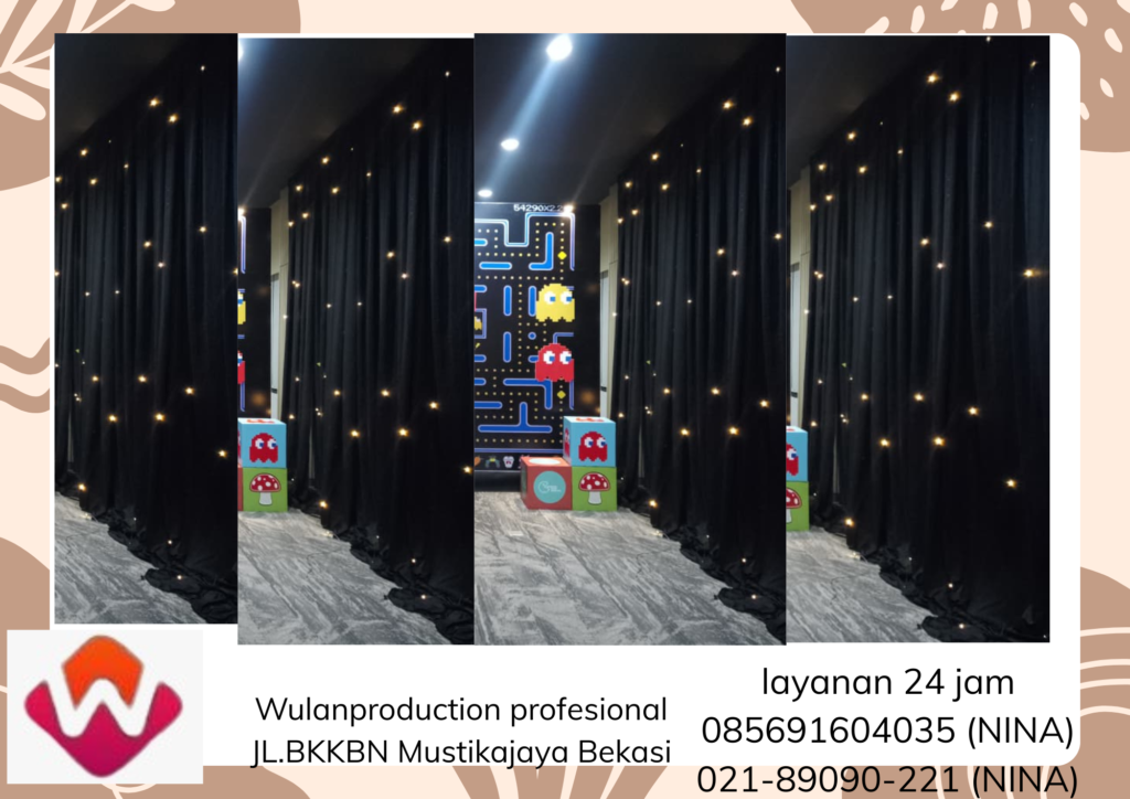 Rental Tirai Hitam Lampu Fairy light Area Bekasi
