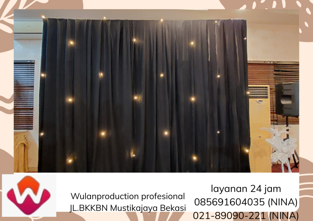 Rental Tirai Hitam Lampu Fairy light Area Bekasi