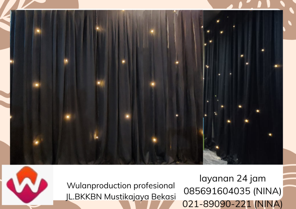 Rental Tirai Hitam Lampu Fairy light Area Bekasi