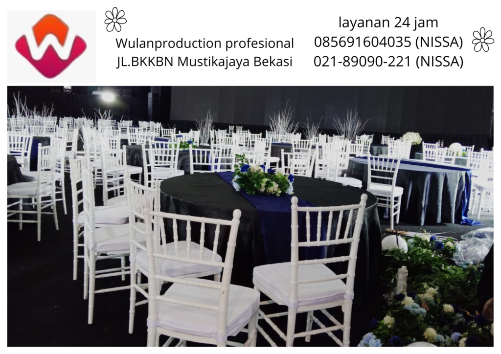 Rental Kursi VIP Tiffany Putih Dan Meja Bundar Jakarta