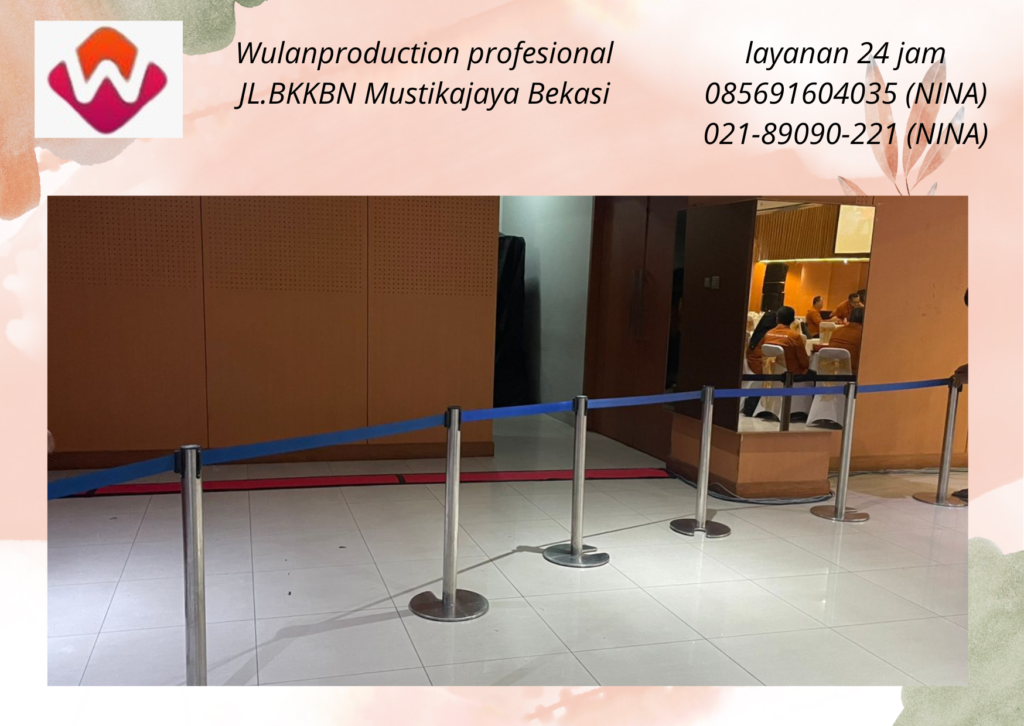 Rental Tiang Antrian Stainless Vip Dan Standar Pita Area Bogor