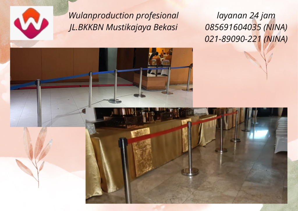 Rental Tiang Antrian Stainless Vip Dan Standar Pita Area Bogor