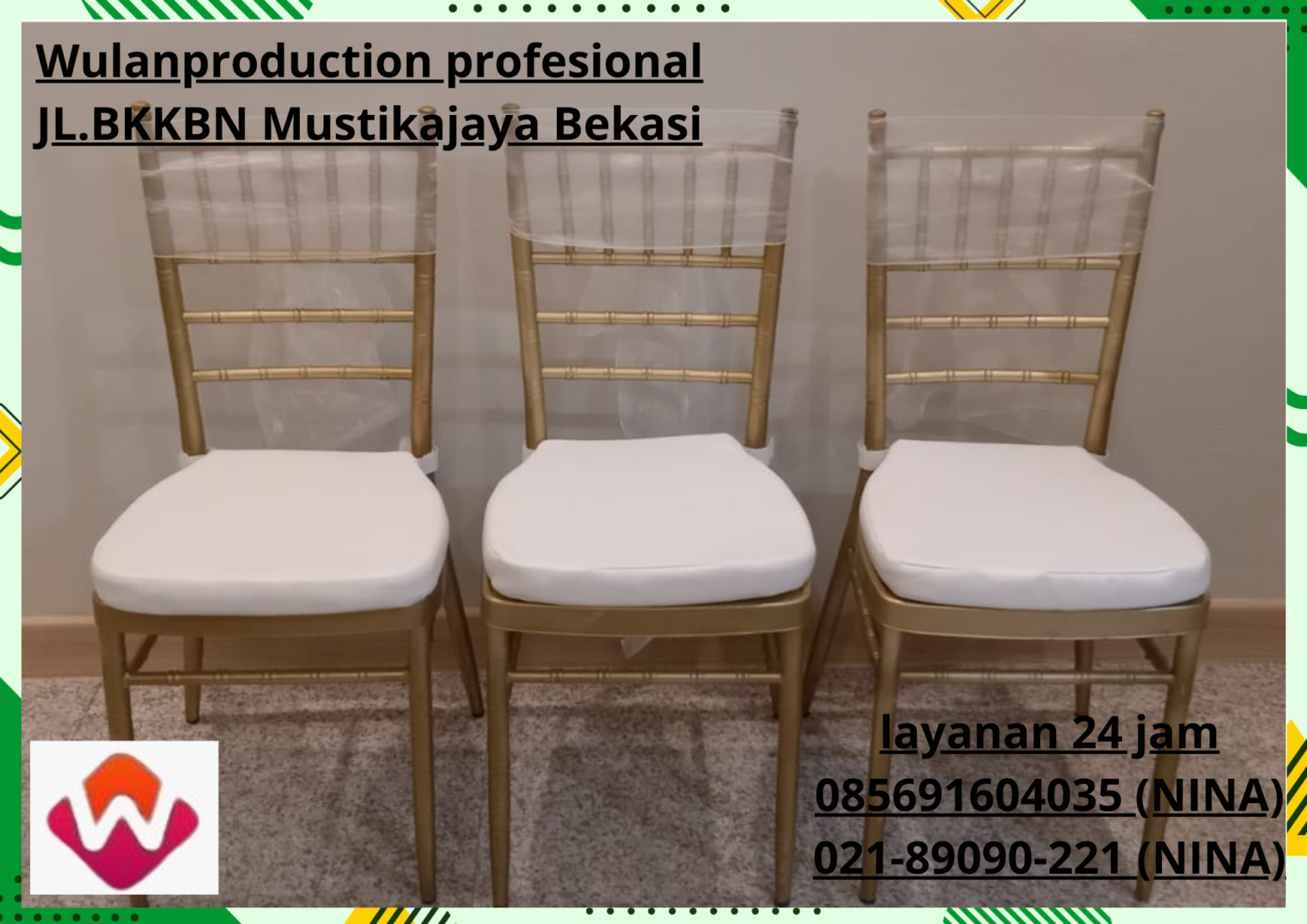 Rental Kursi Tiffany Kayu Jakarta Free Ongkir