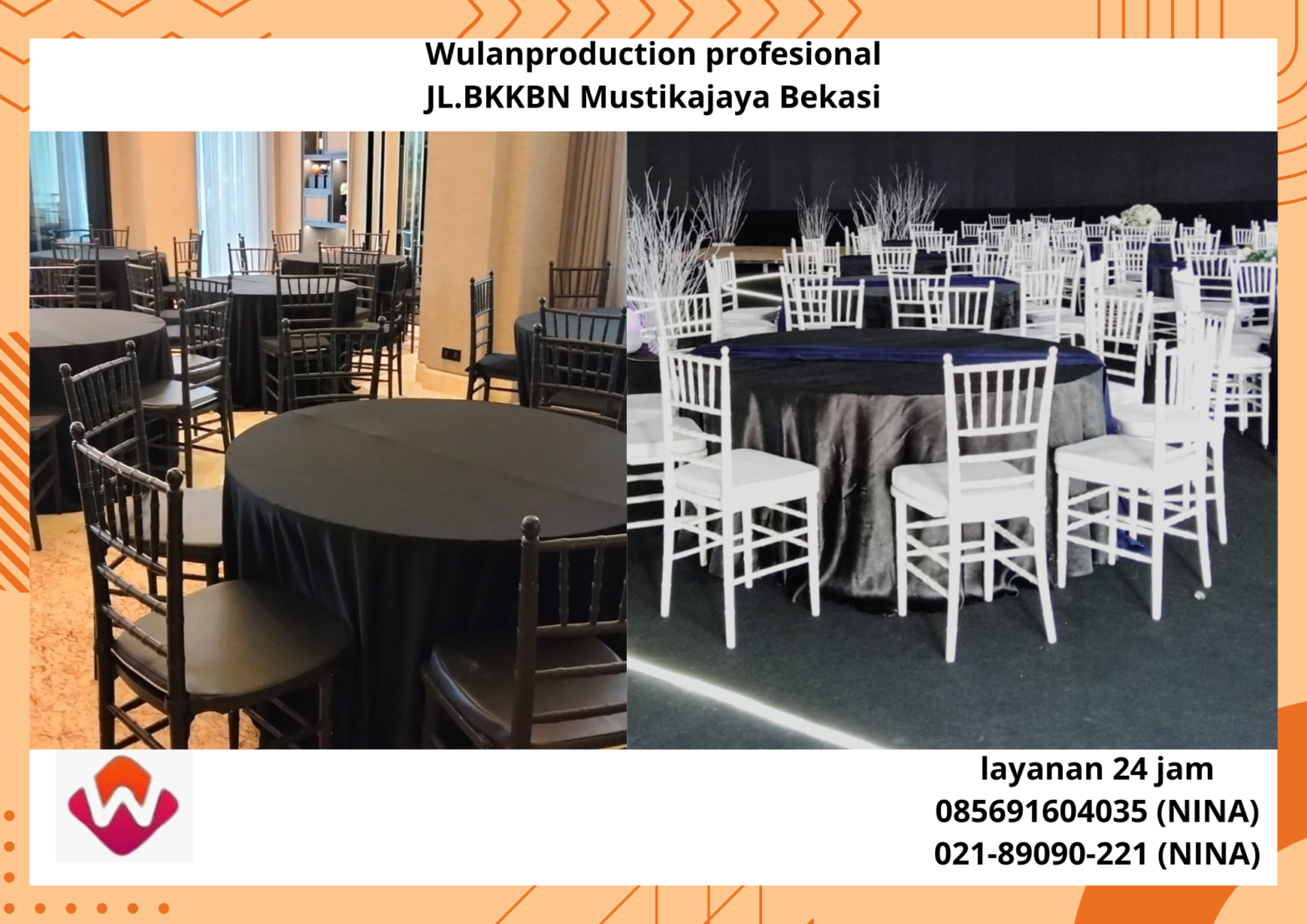 Rental Kursi Type VIP Model Tiffany Acrylic Dan Kayu Jakarta