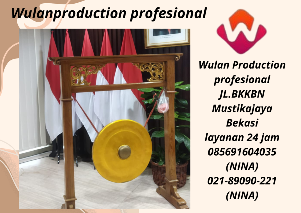 Jasa Sewa Gong Warna Gold Standing Ukiran Jakarta