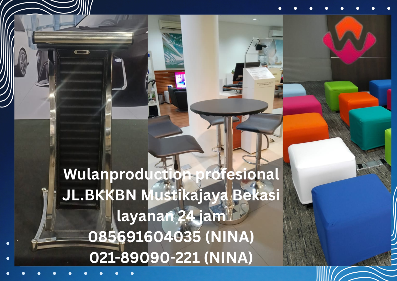 ental Barstool Sofa Puff Podium Hitam Tangerang