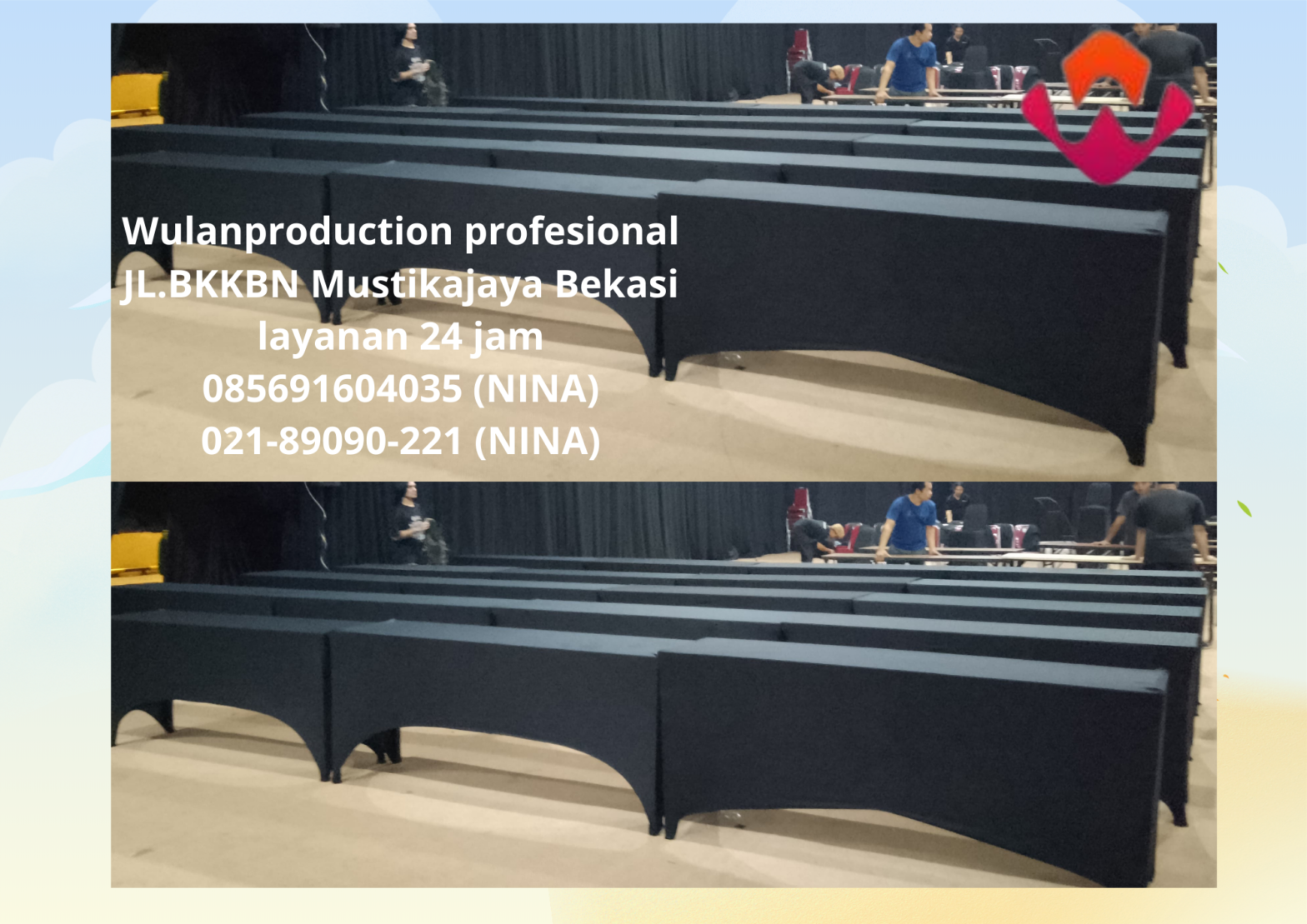 Rental Meja Ibm Dan Kursi Event Cover hitam Streetch Jakarta