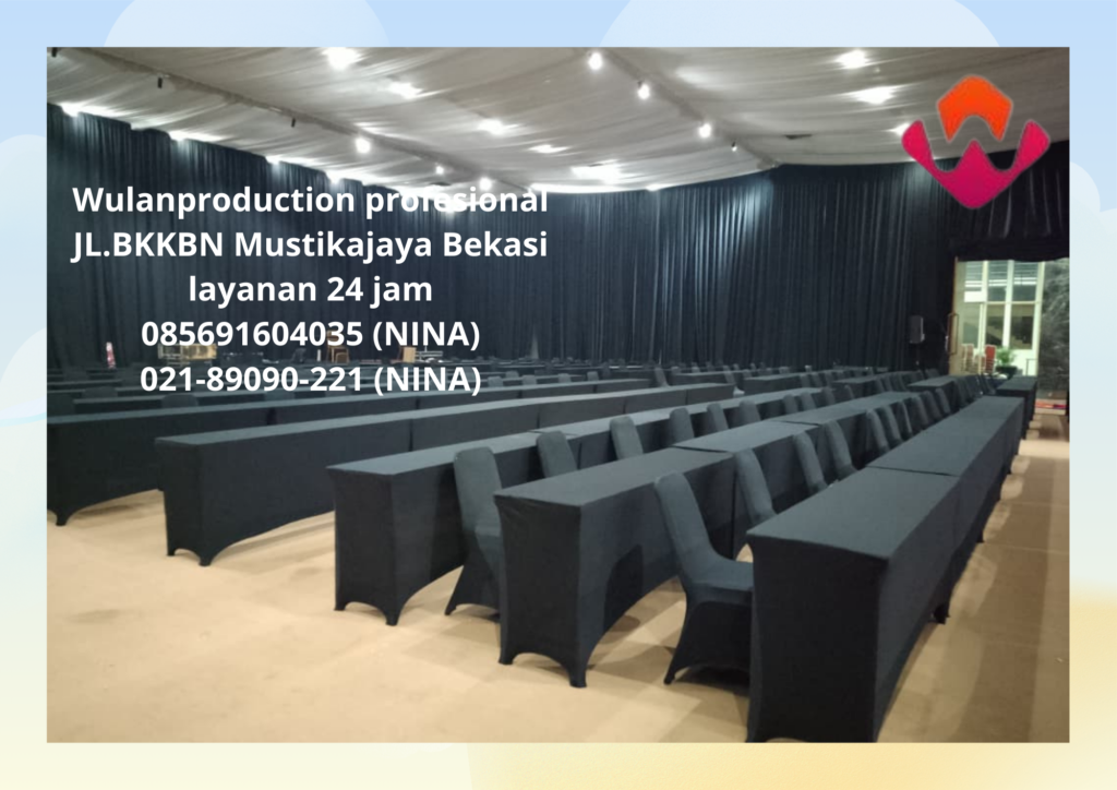 Rental Meja Ibm Dan Kursi Event Cover hitam Streetch Jakarta