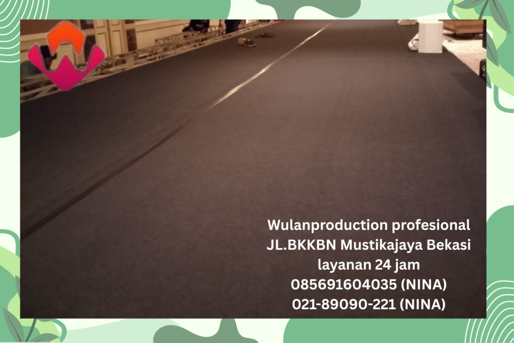 Sewa Flooring Karpet Hitam Backdrop Misty Fan Karawang