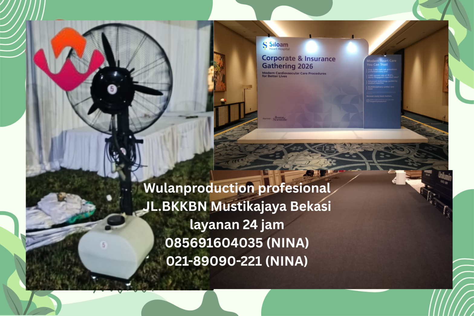 Sewa Flooring Karpet Hitam Backdrop Misty Fan Karawang