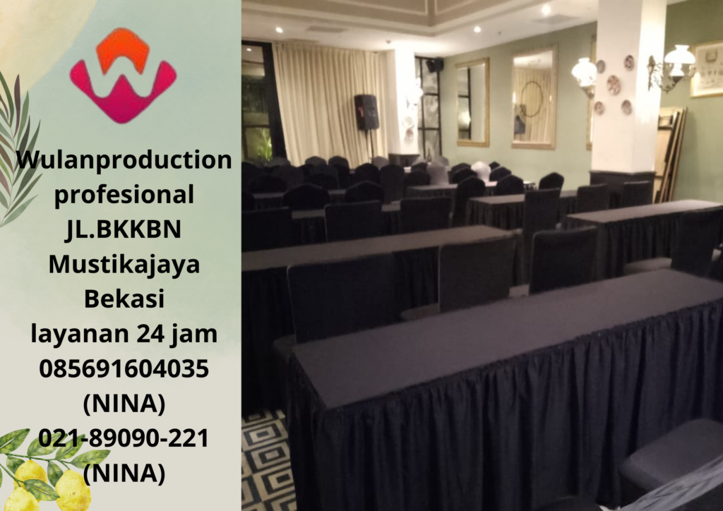 Sewa Meja Dan Kursi Cover Hitam Hotel Karawang