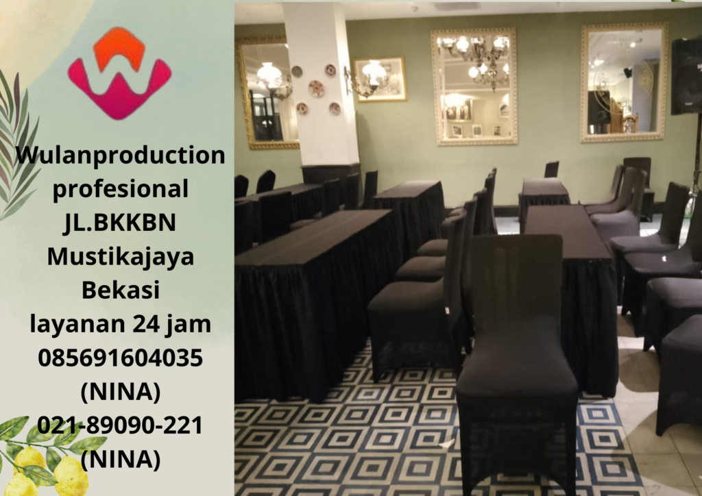 Sewa Meja Dan Kursi Cover Hitam Hotel Karawang