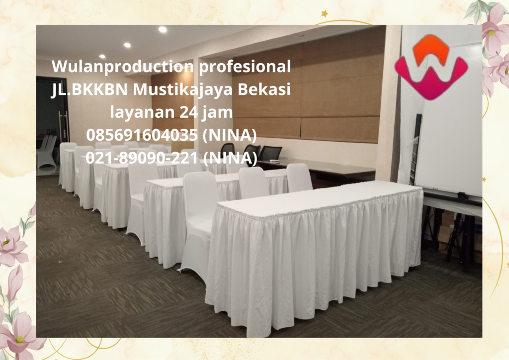 Sewa Meja Kursi Futura Cover Putih Event Fitness Jakarta Pusat