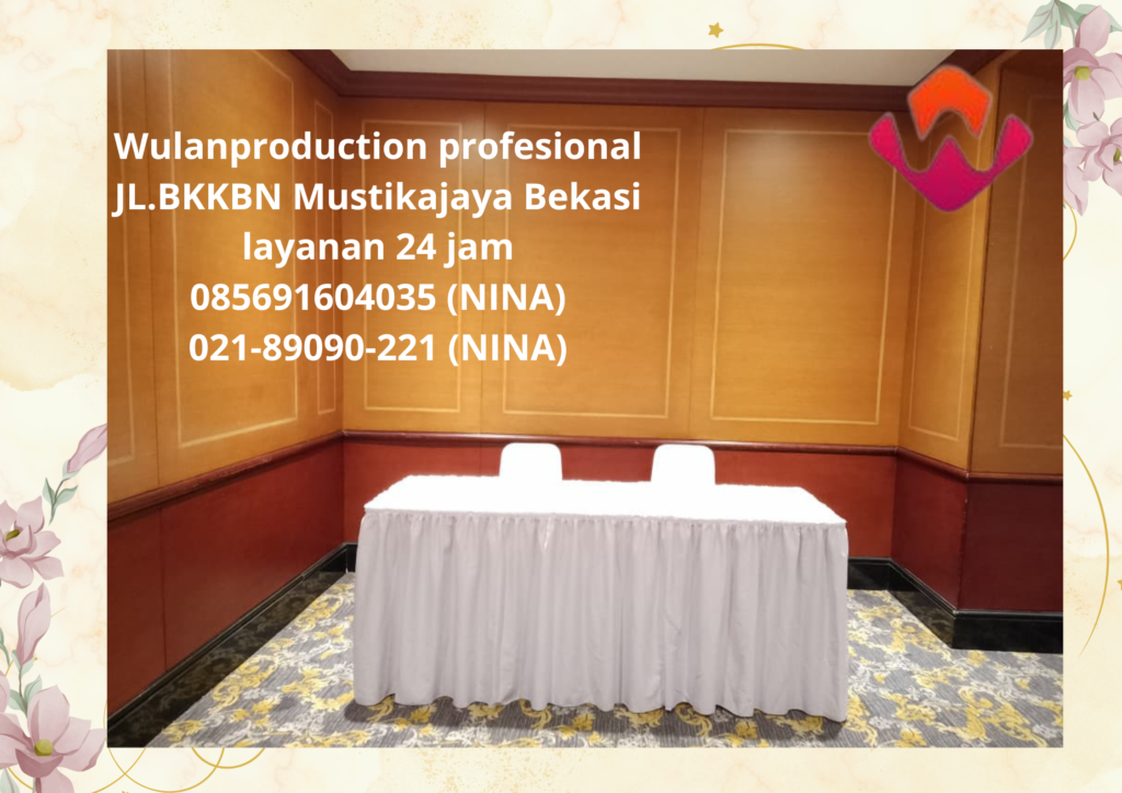 Sewa Meja Kursi Futura Cover Putih Event Fitness Jakarta Pusat