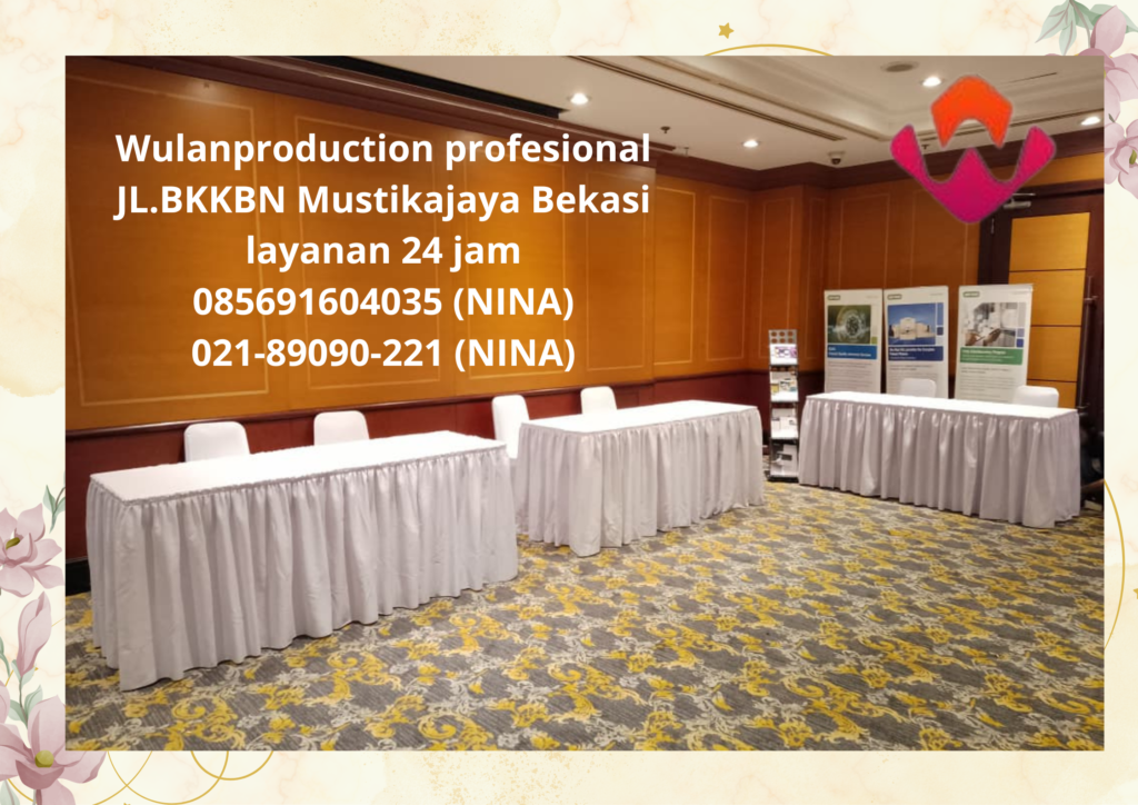 Sewa Meja Kursi Futura Cover Putih Event Fitness Jakarta Pusat