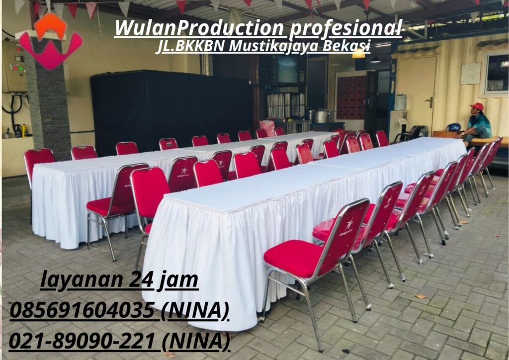 Sewa Meja Panjang Stretch Putih Dan Kursi Event Area Bandung