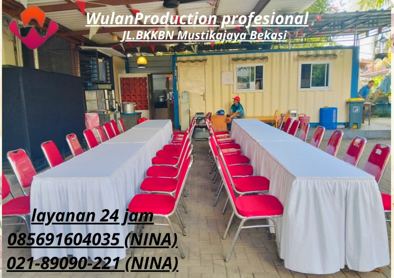 Sewa Meja Panjang Stretch Putih Dan Kursi Event Area Bandung