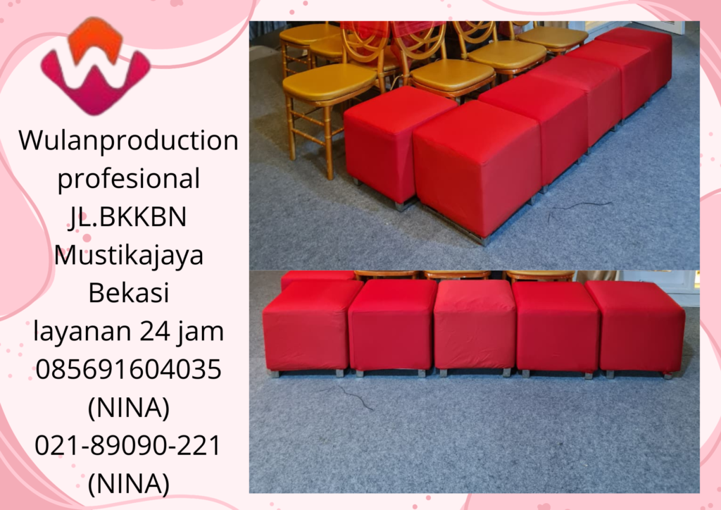Sewa Sofa Puff Merah Dan Kursi Tiffany Bogor 