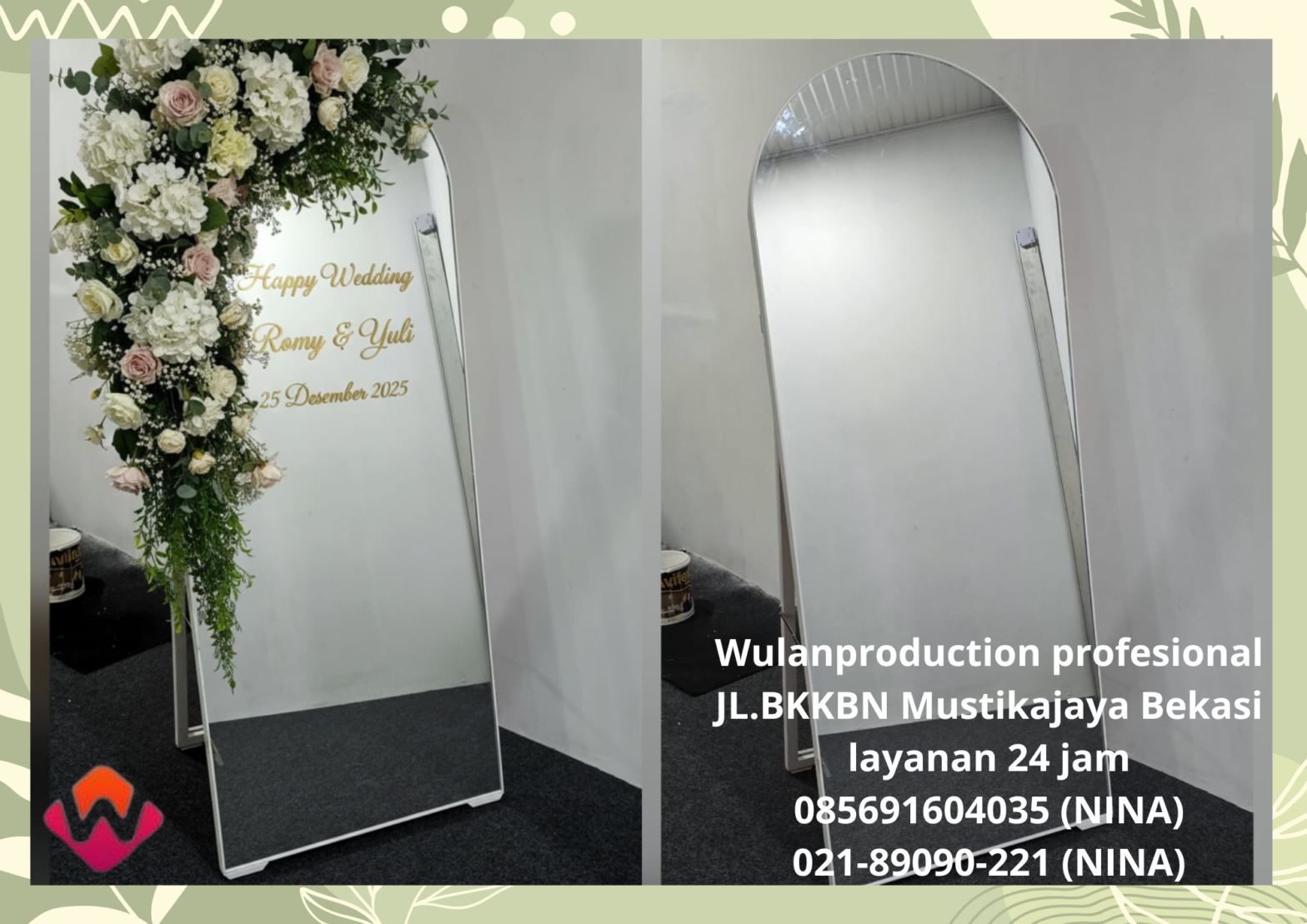 Sewa Standing Mirror dan Kaca Rias Wilayah Jakarta