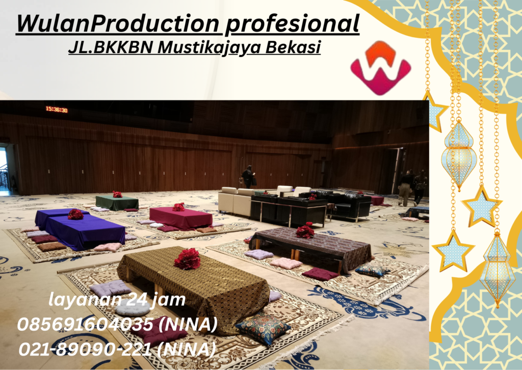 Sewa Meja Kotak Lesehan Cover Warna-warni Area Kuningan