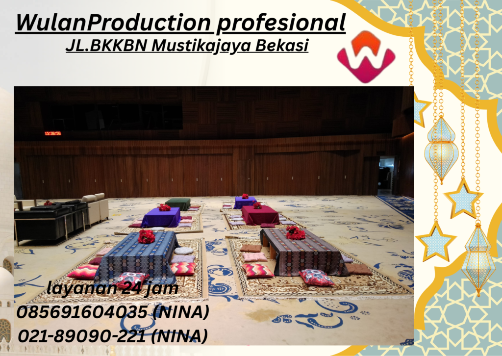 Sewa Meja Kotak Lesehan Cover Warna-warni Area Kuningan