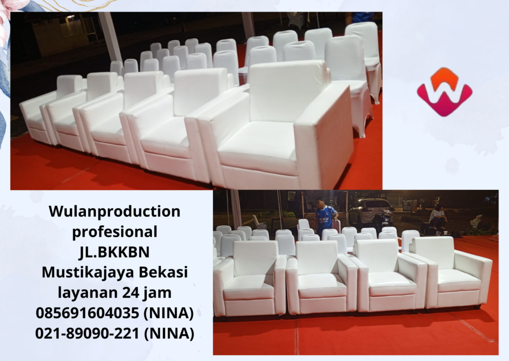 Rental Sofa Kotak Putih Minimalis Dan Kursi Susun Bogor