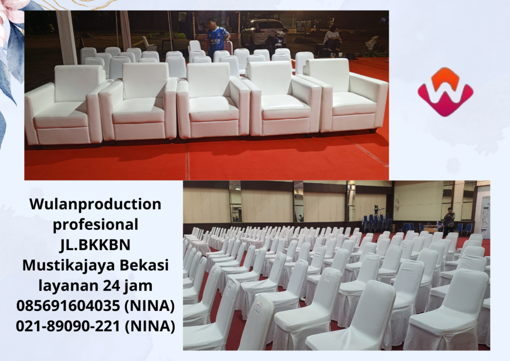 Rental Sofa Kotak Putih Minimalis Dan Kursi Susun Bogor