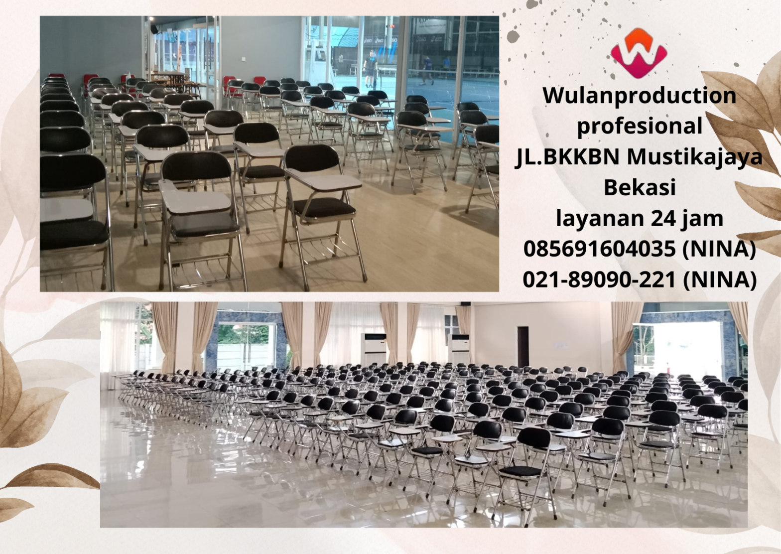 Rental kursi Kuliah lipat Stainless Area Depok