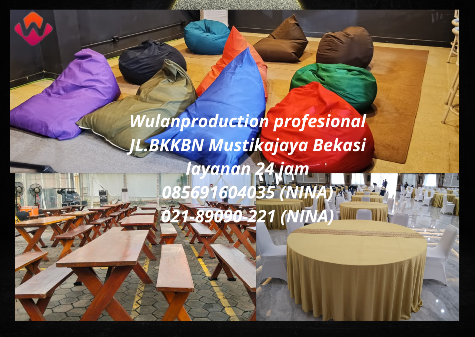 Sewa Bean Bag Kursi Meja Area Jakarta