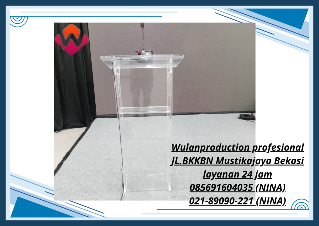Sewa Podium Acrylic Kaki Stainless Dan Podium Acrylic Kotak Jakarta